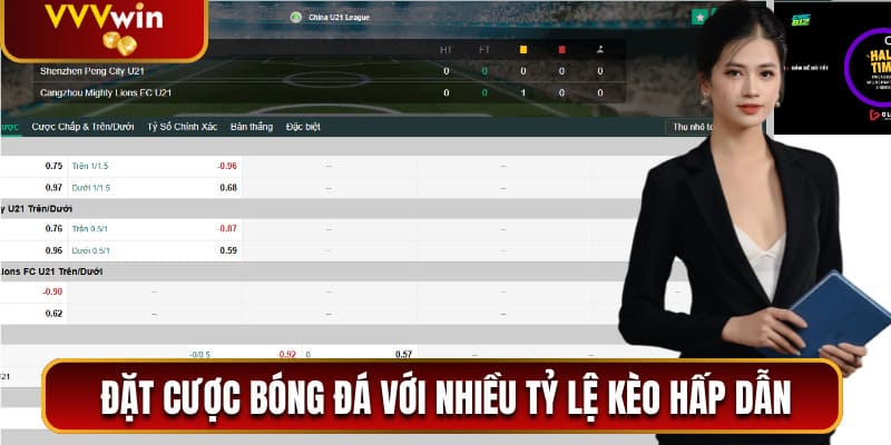 Đặt cược bóng đá với nhiều tỷ lệ kèo hấp dẫn