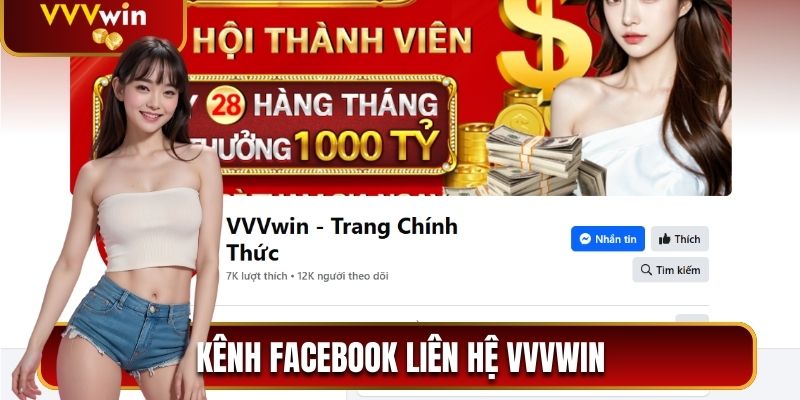 Kênh Facebook liên hệ VVVwin